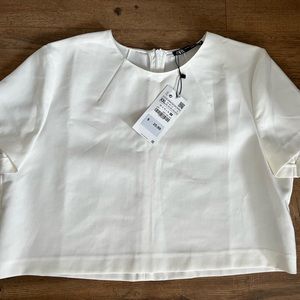ZARA ivory boxy top